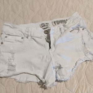 White Denim Short-Shorts